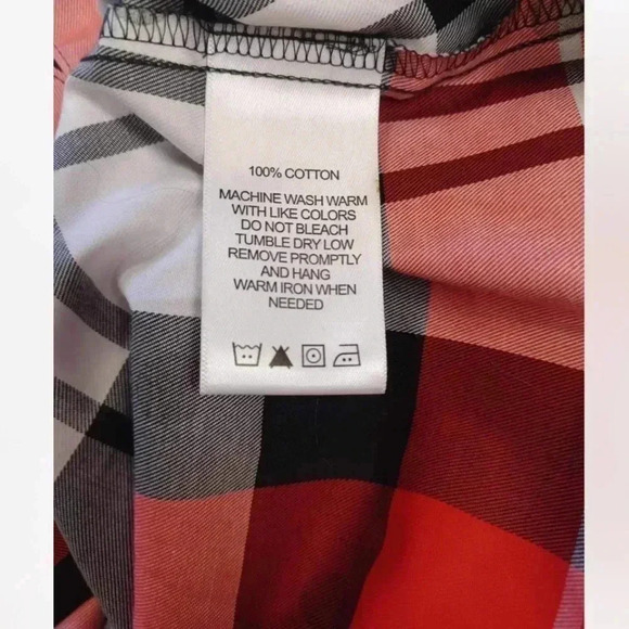 Foxcroft Plaid Wrinkle Free Button Down Top Size 8 - Picture 9 of 9